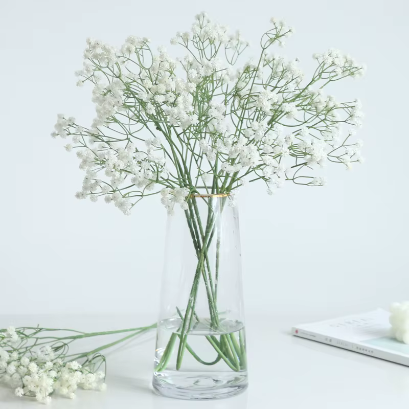 Fleurs artificielles gypsophile bon marché en plastique blanc rose bleu