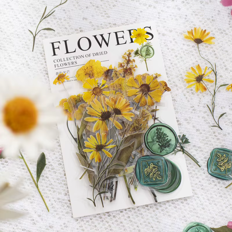 Kit d'autocollants floraux transparents