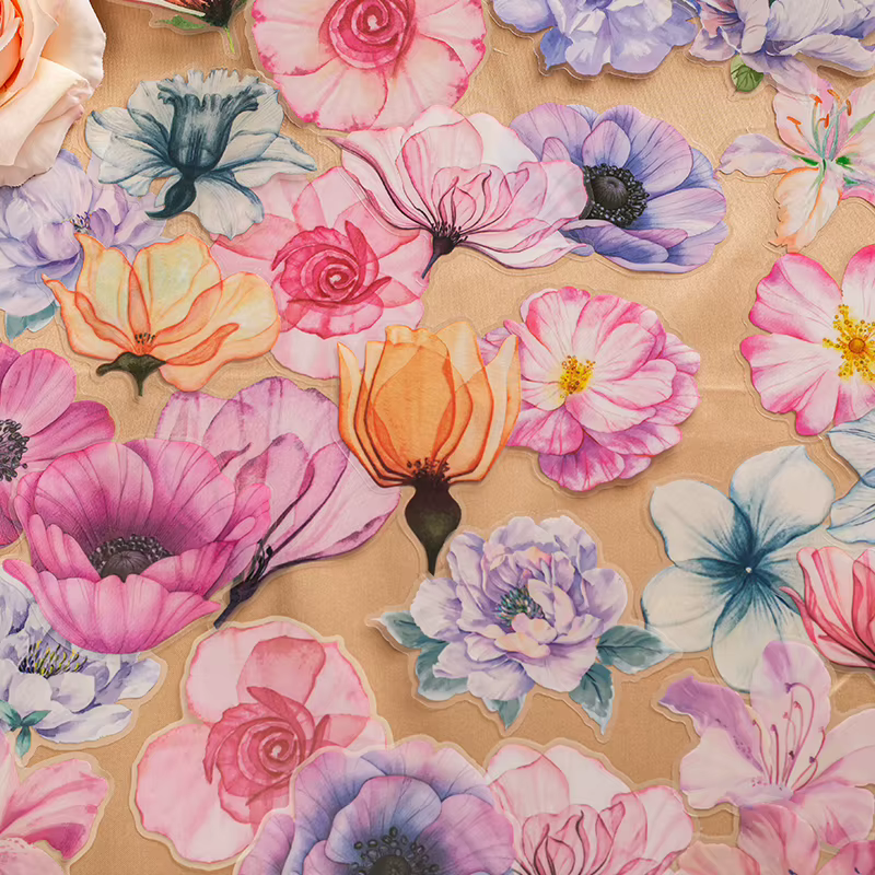 Autocollants décoratifs de série de fleurs de plantes