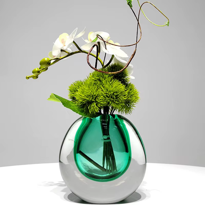 Vase à fleurs glacé Chic avec Design de gouttelettes