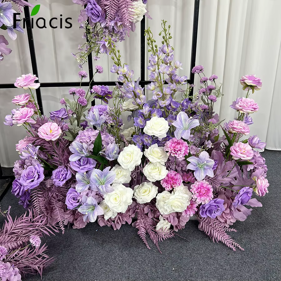 Série violette pivoine Rose jacinthe fleur artificielle rangée suspendue