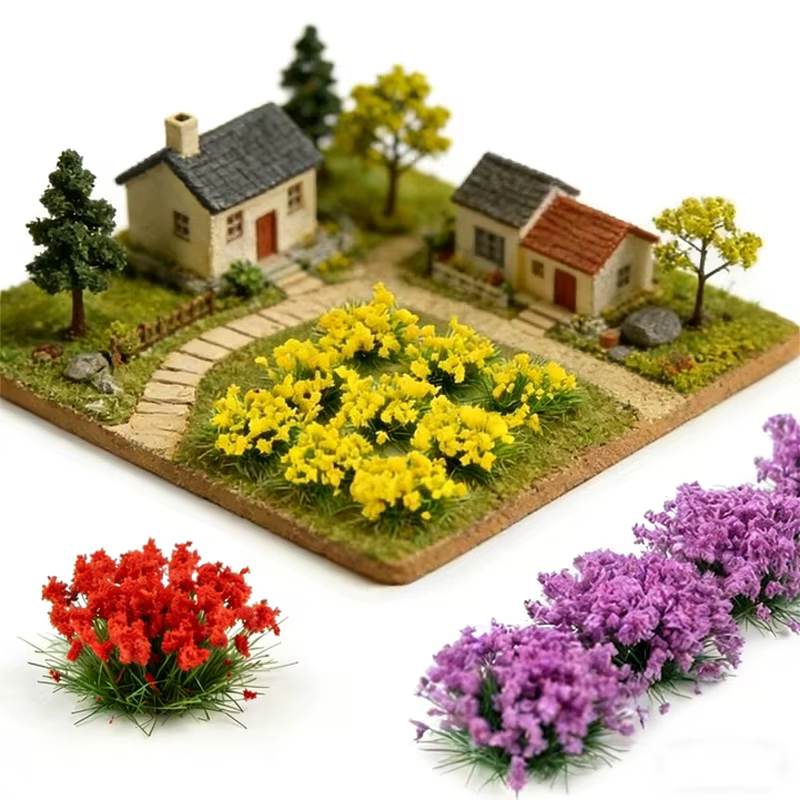 6 mini-clusters de fleurs pour micro-paysages
