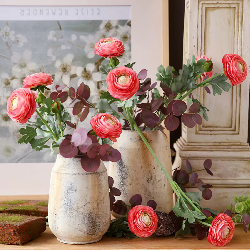 2 Têtes de Fleurs Artificielles Annie Rosée