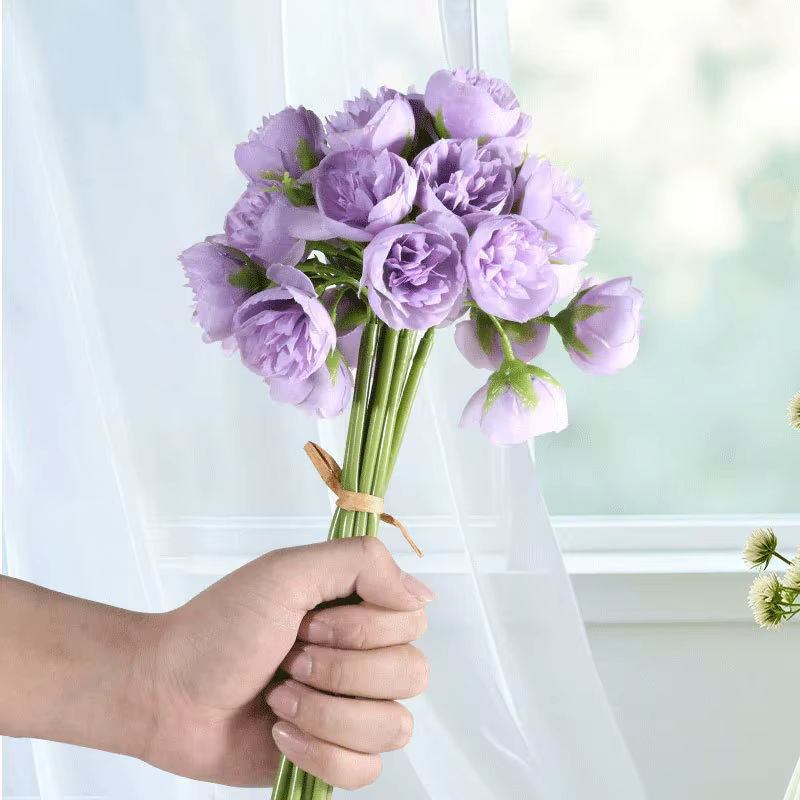 Rose Rose pivoine fleurs artificielles Bouquet de soie 27 têtes Roses fausse fleur pour Vase de Table organiser les plantes de décoration de mariage à la maison