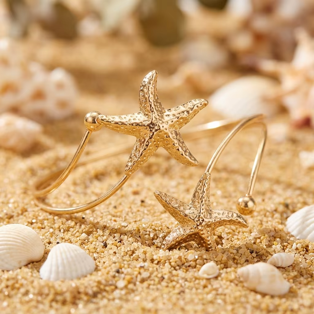 Bracelet Étoile de Mer Style Vacances à la Plage Accessoire Réglable pour Femme Cadeau Tendance Accessoire Quotidien