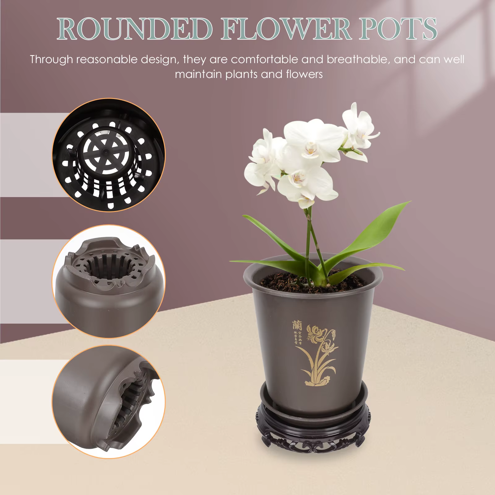 1 ensemble de pots spéciaux pour orchidées