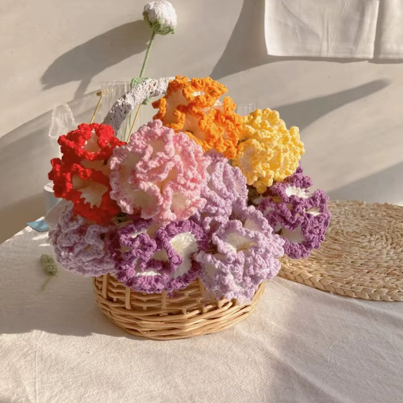 Bouquet de fleurs artificielles tissées à la main
