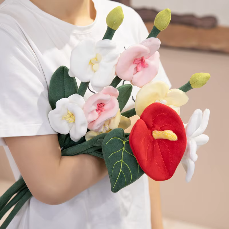 Fleur artificielle en peluche faite à la main
