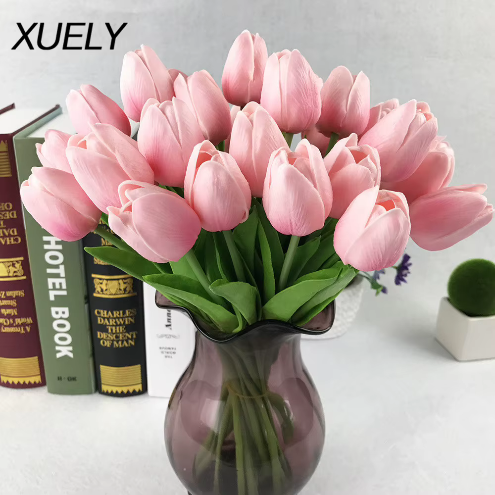 Bouquet de Tulipes Artificielles en PU pour la Décoration de la Maison
