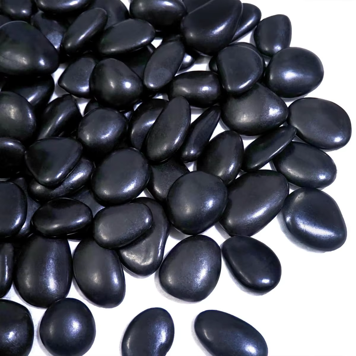 Galets naturels noirs polis de 300g