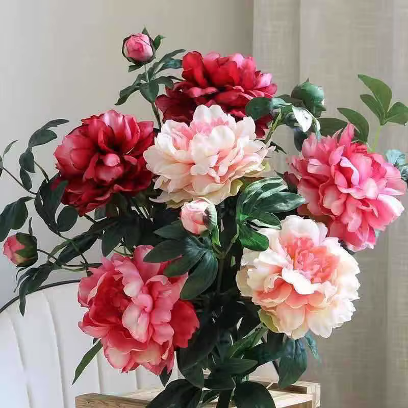 Fleur artificielle de pivoine de luxe de 27.2 pouces