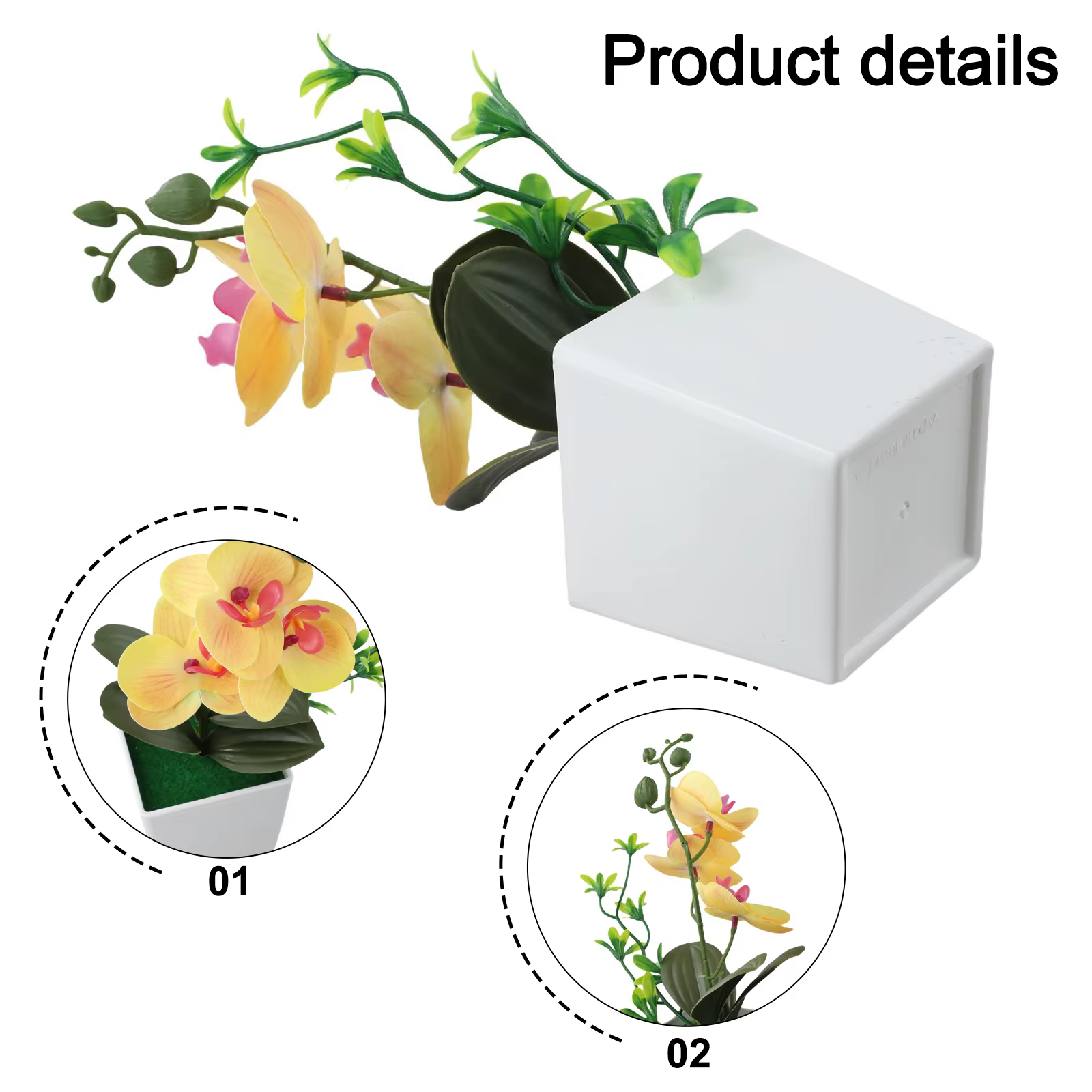 Fleurs artificielles de Phalaenopsis en pot pour une décoration élégante