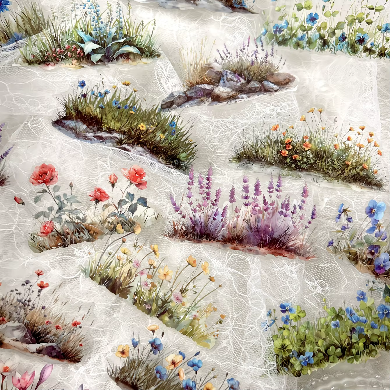Autocollants de grappes de plantes et de fleurs