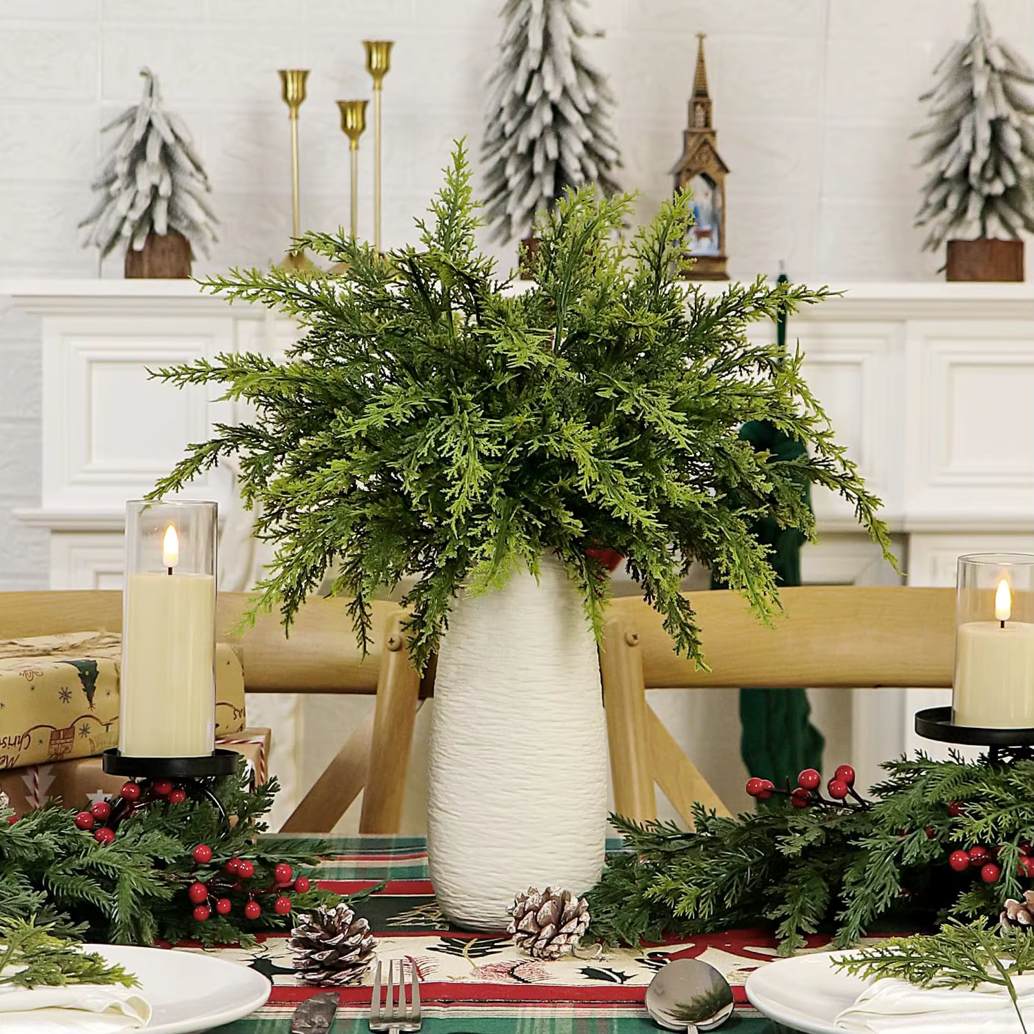 Plantes artificielles Cypress Feuilles Arbre De Noël Partie Maison Chambre Décoration De Table En Plein Air Jardin De Mariage Fleur Bricolage Boîte Cadeau