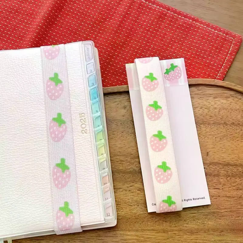 A7 M5 accessoire de rangement pour ordinateur portable mignon fraise poisson étoilé conseil manuel reliure décoration sangles élastiques