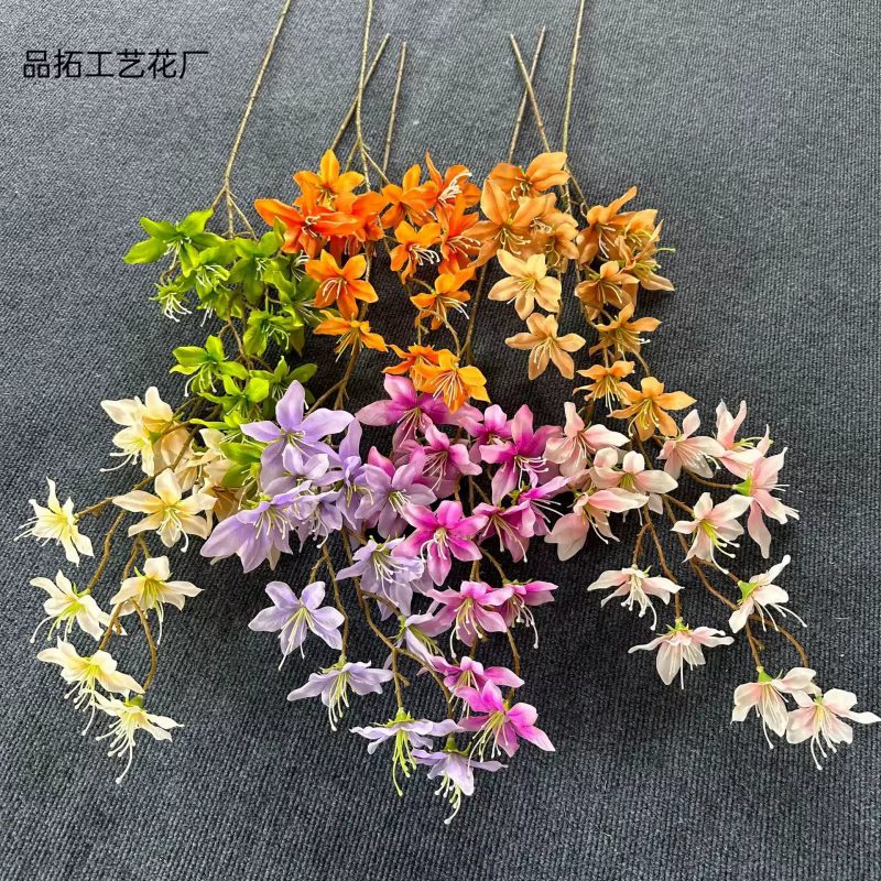 10pcs Fleur de Magnolia Artificielle Avec Tige Longue 13 Têtes Yulan Blossom Arbre Branche