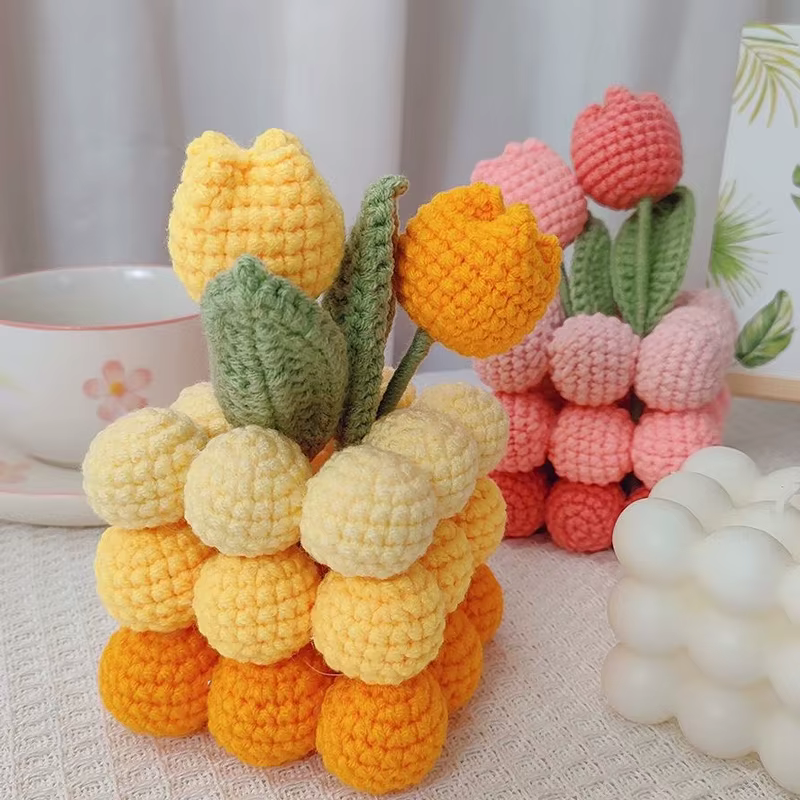 Kit de crochet Fleur de Tulipe pour débutants avec instructions