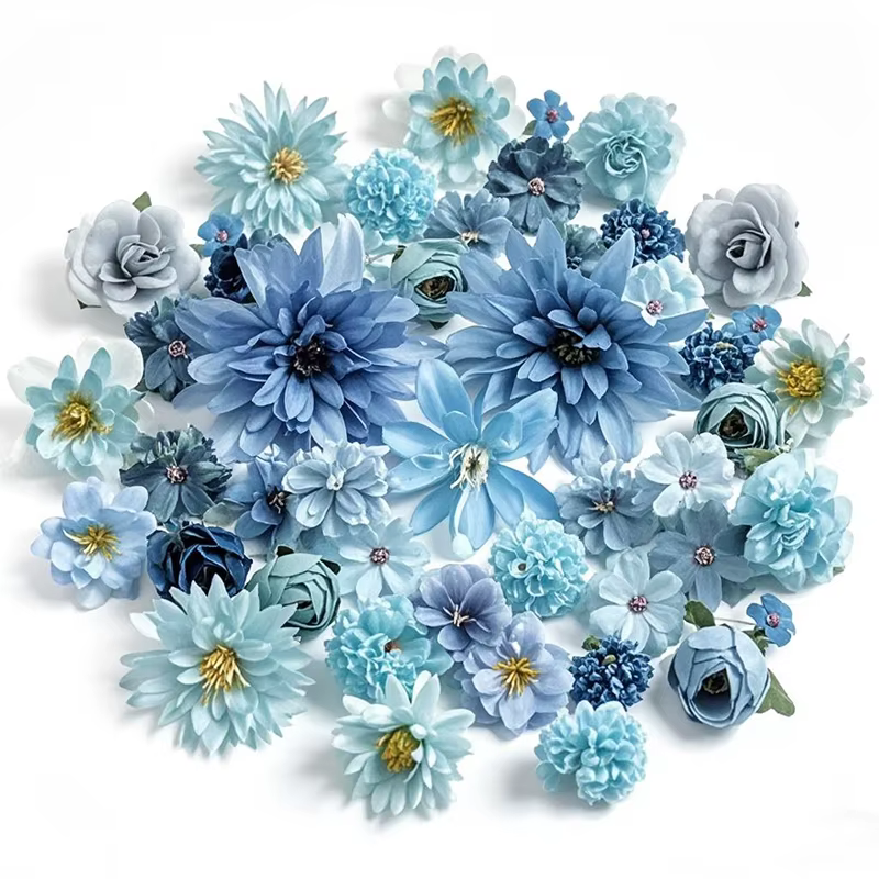 Têtes de fleurs artificielles mixtes