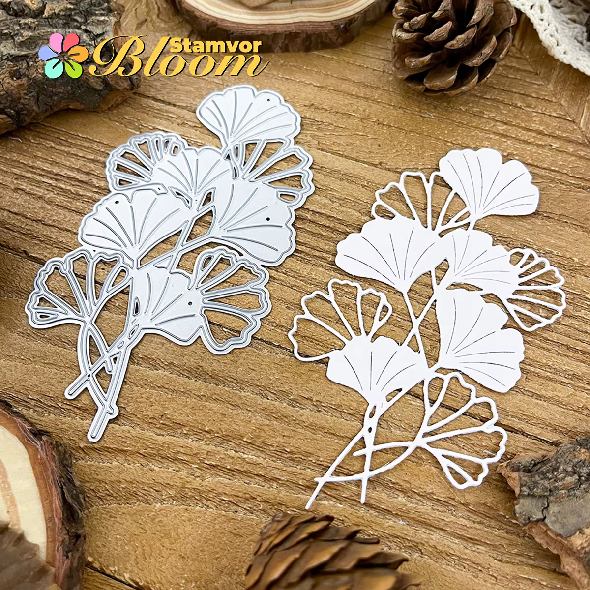 Ginkgo biloba feuilles belles fleurs matrices de découpe en métal Scrapbooking gaufrage décoratif