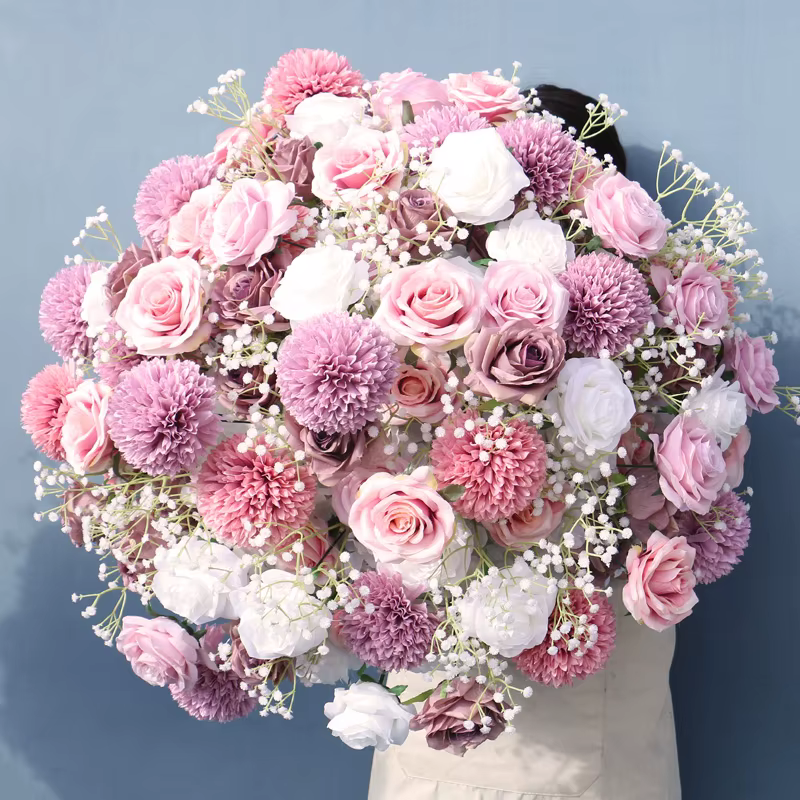 H7593 3/4 boule de fleurs centre de Table de mariage boules de décoration Roses