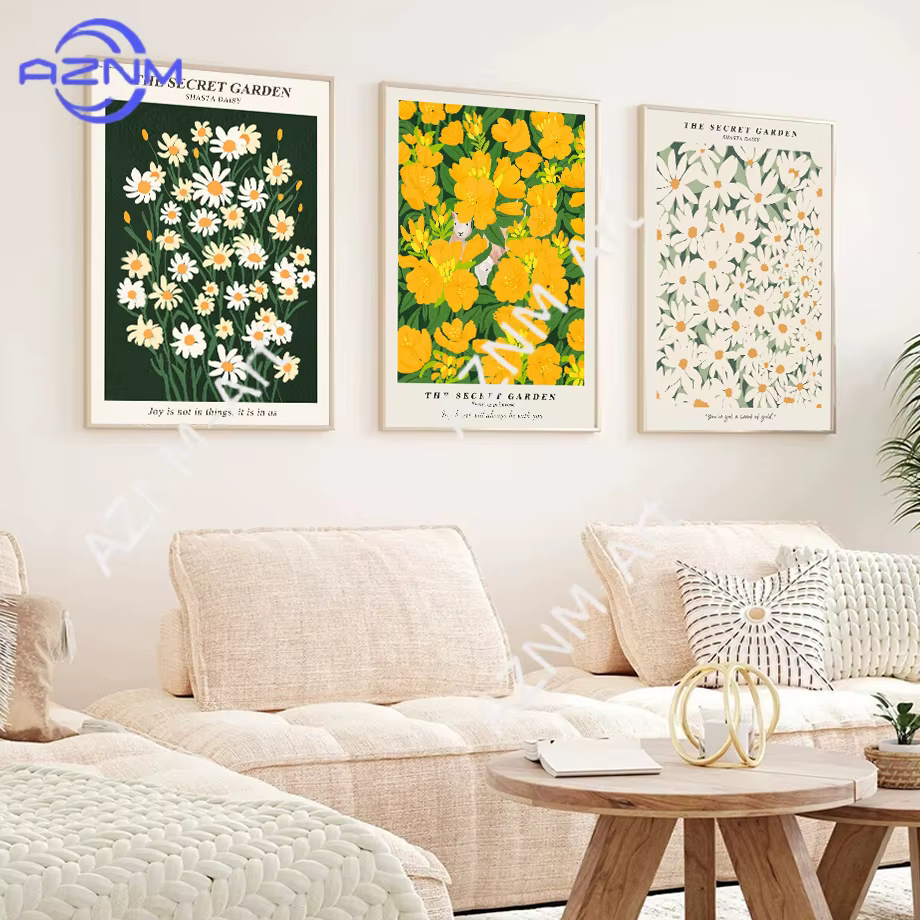 Peinture sur toile colorée sur le thème du marché des fleurs