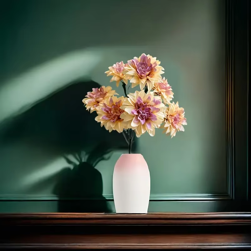 Bouquet de Dahlia artificielles à 7 têtes