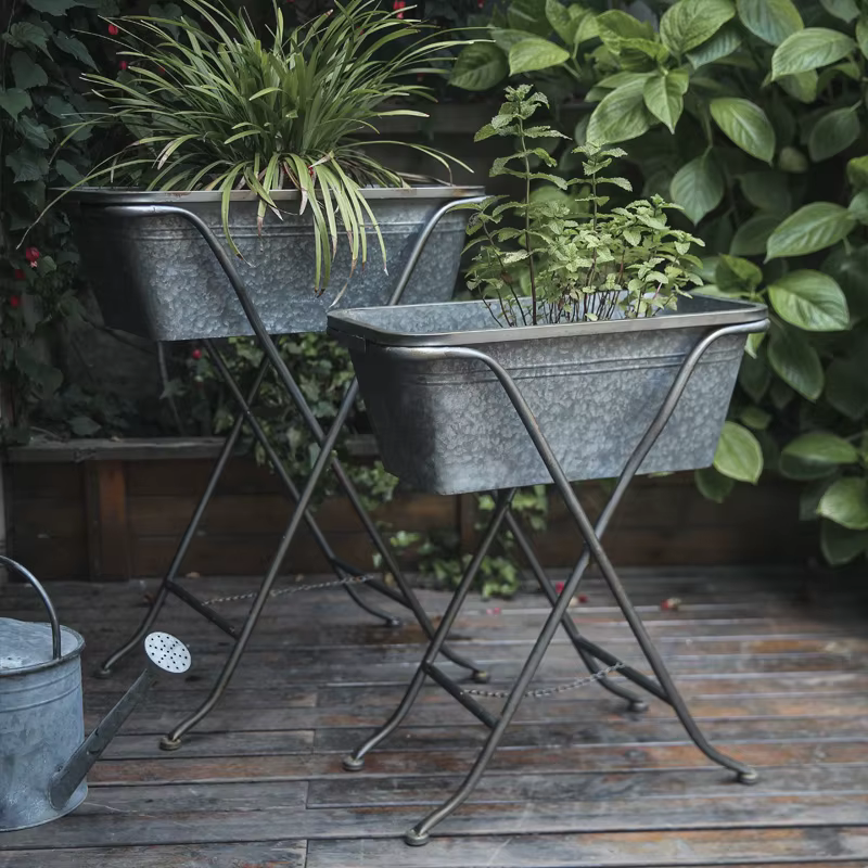 Support de fleurs croisé Vintage en fer