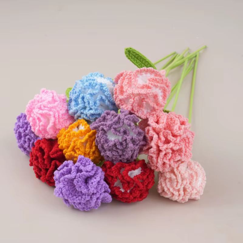 Bouquet de fleurs artificielles en crochet