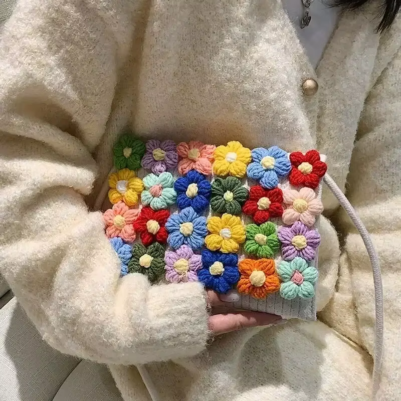Ornement de bouquet de fleurs en fil crocheté