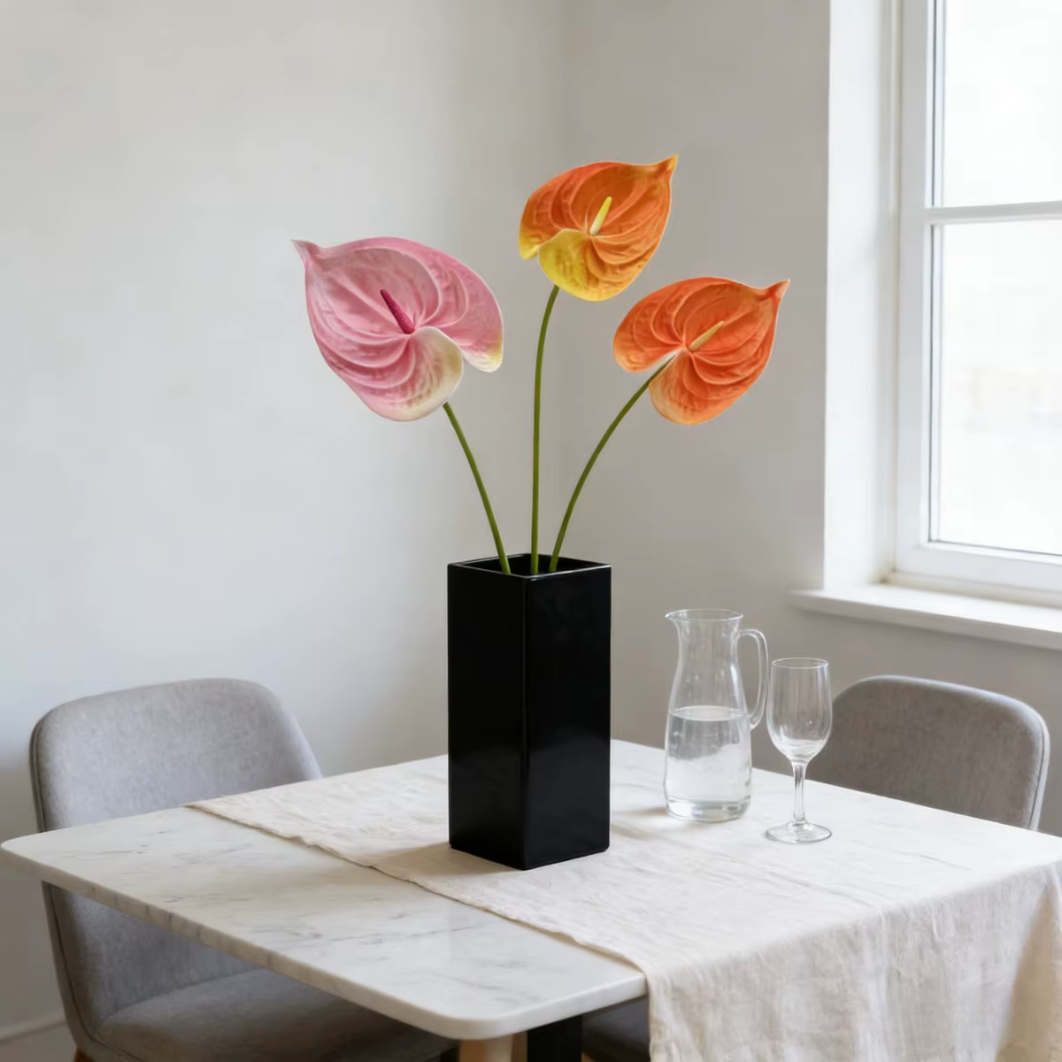 Plante artificielle Anthurium Peace Lily de haute qualité de 22
