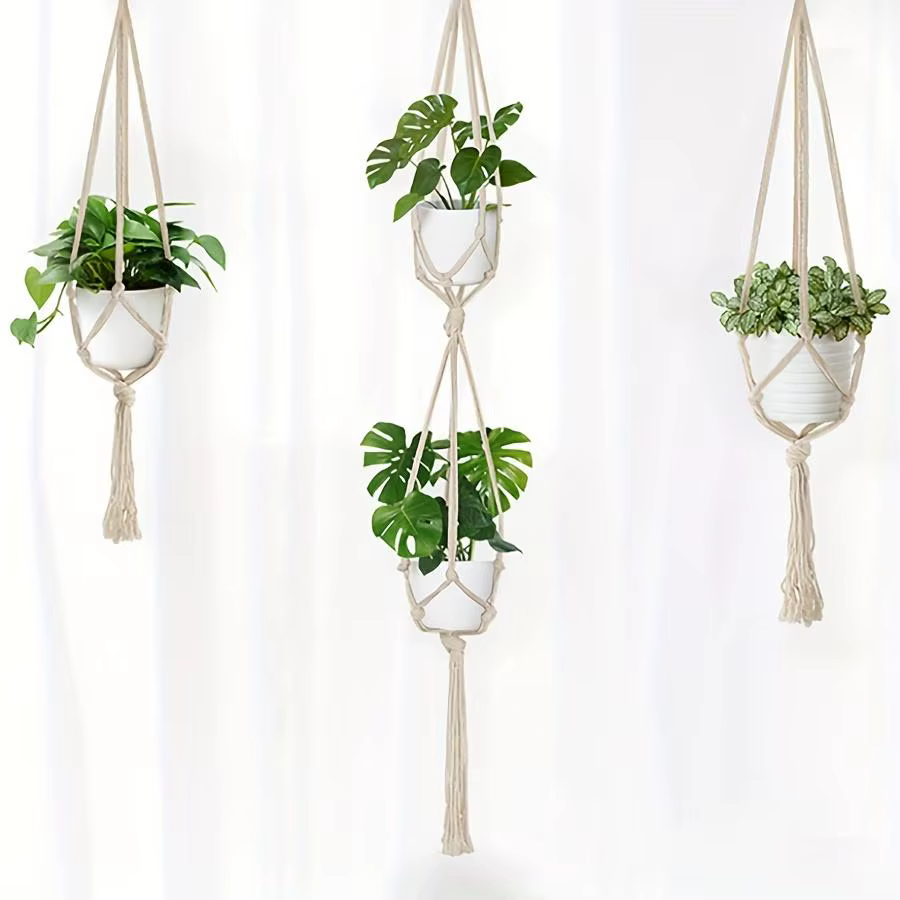 Cintres pour plantes en macramé tissés à la main