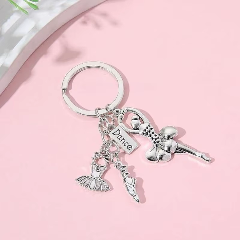 Porte-clés Danseuse de Ballet Élégant en Alliage de Zinc, Accessoire Thème Danse pour Sac à Main, Cadeau pour Enseignants en Danse