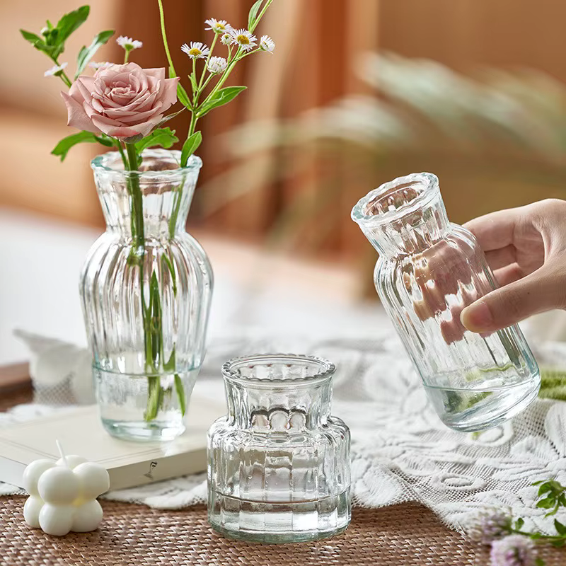 Vase en verre sculpté à la main-Jardinière hydroponique pour décor gothique de maison/bureau