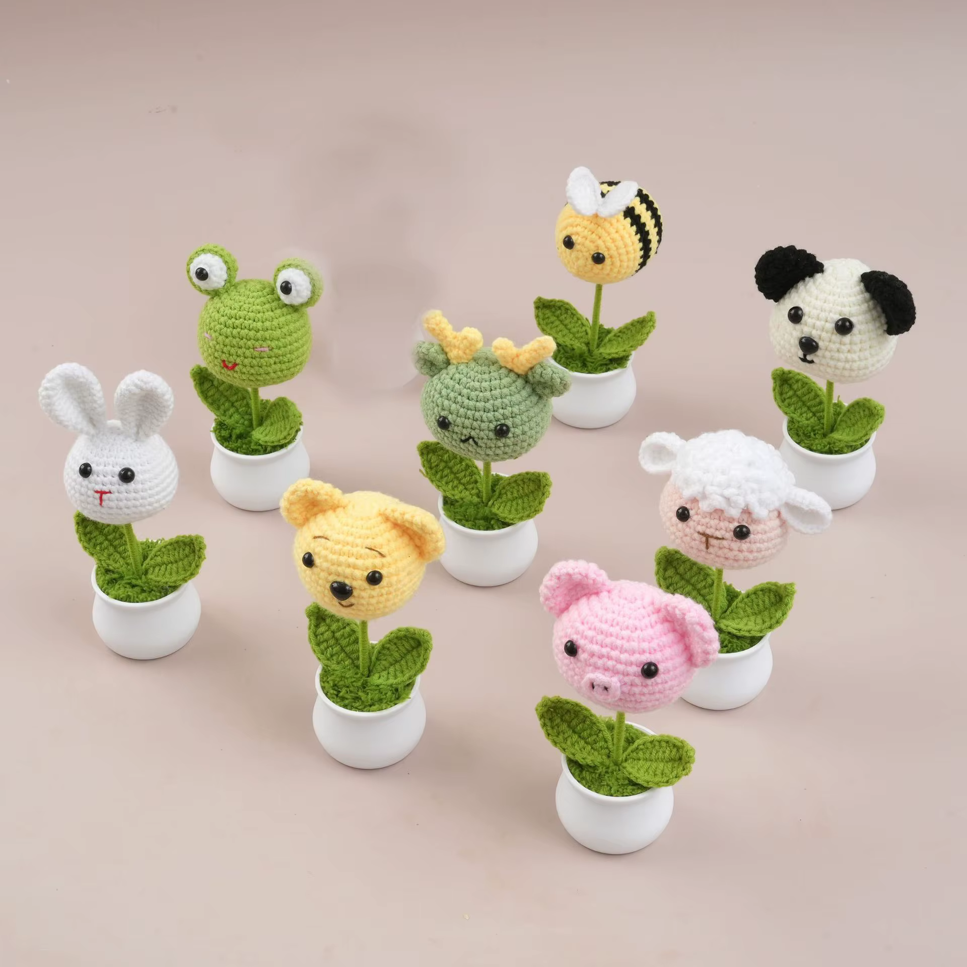 Pot à plantes en crochet animalier mignon