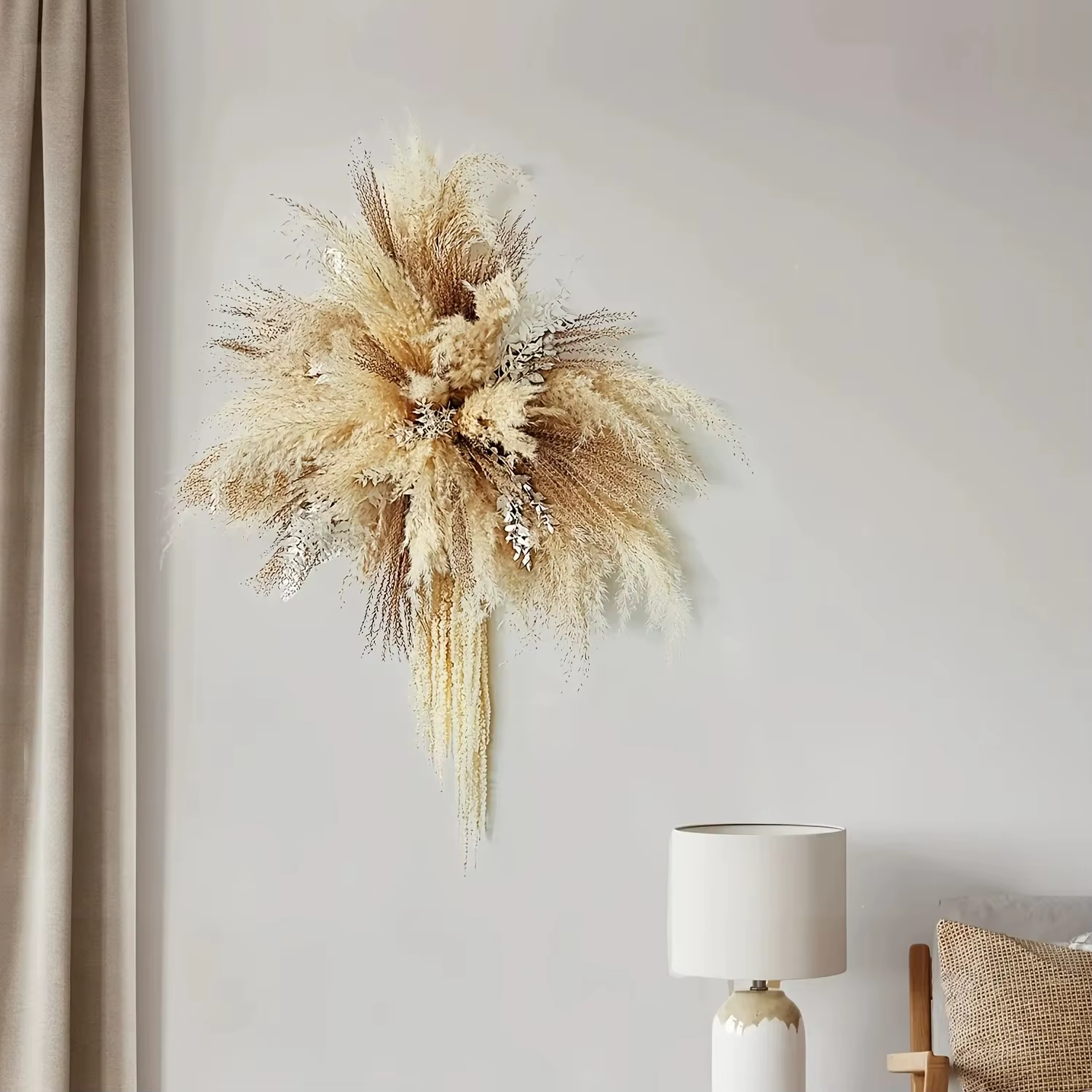 Herbe de la Pampa élégante et raffinée pour la décoration murale