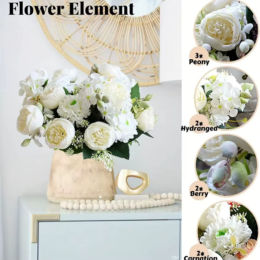 Fleurs artificielles Venus Rose Bouquet De Soie