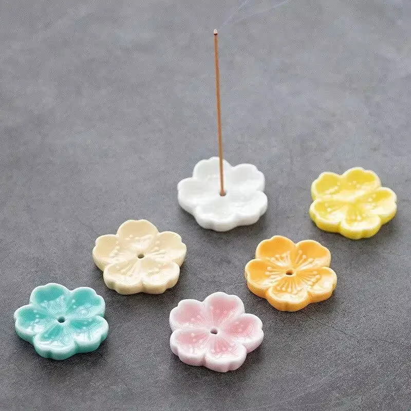 Brûleur d'encens en céramique sans fleur, porte-anciers, encensoir d'aromathérapie, ornement de salon de thé de bureau, décor à la maison