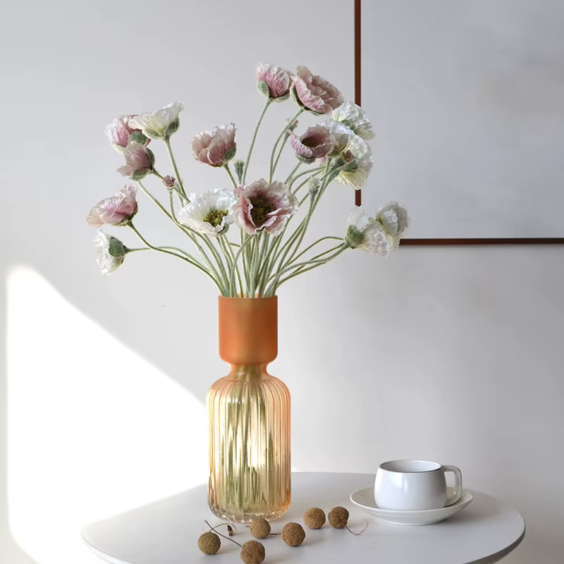 PopMED-Fleur artificielle floquée de coquelicot pour décoration de mariage