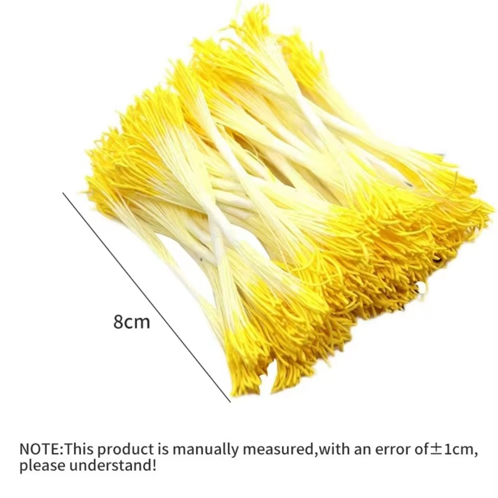 20 Pièces de Pistils Artificiels Goutte d'Eau 1mm, Stamine de Fleur en Plastique pour Simulation, Noyau de Fleur Artisanale 8CM, Accessoires pour Fleurs Artificielles