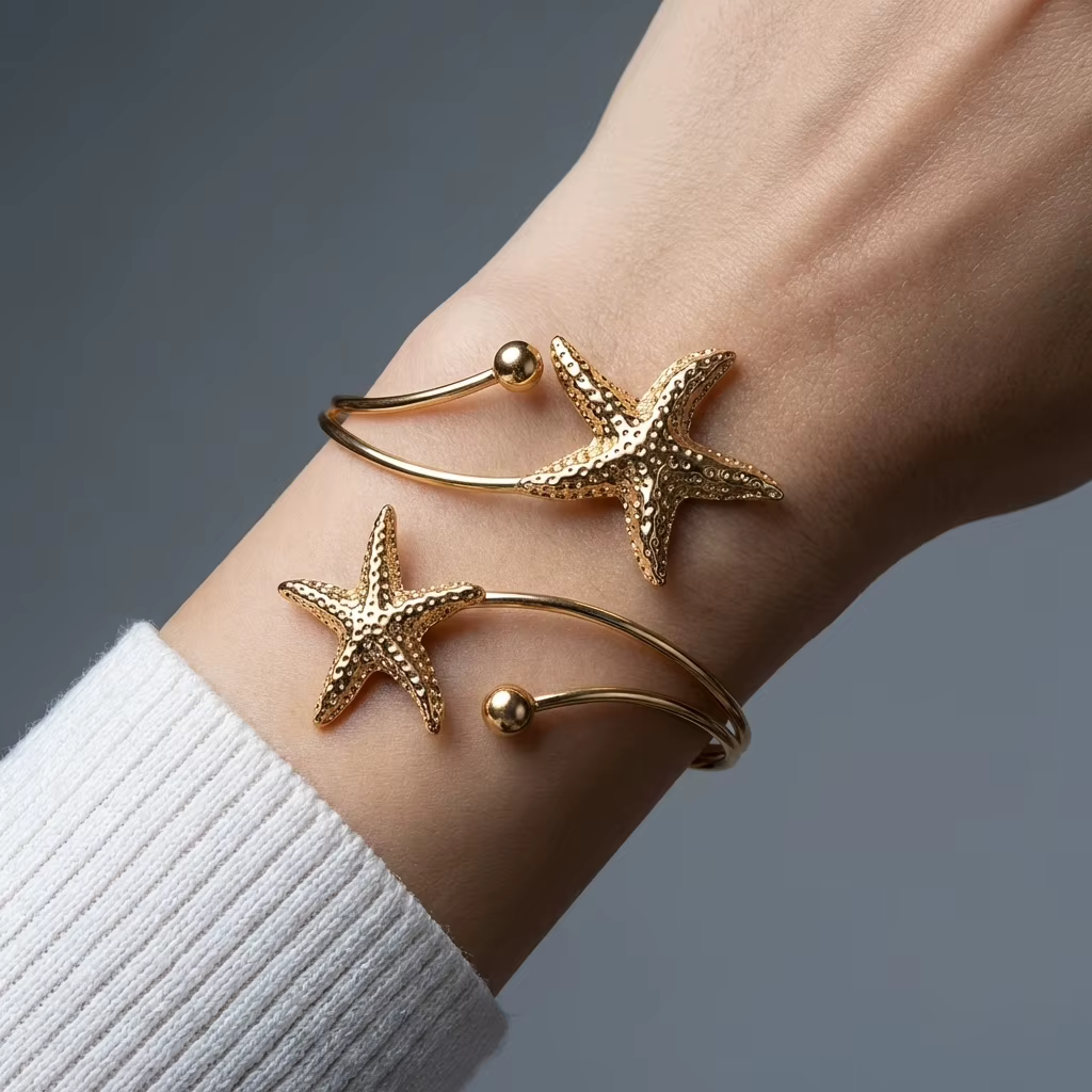 Bracelet Étoile de Mer Style Vacances à la Plage Accessoire Réglable pour Femme Cadeau Tendance Accessoire Quotidien