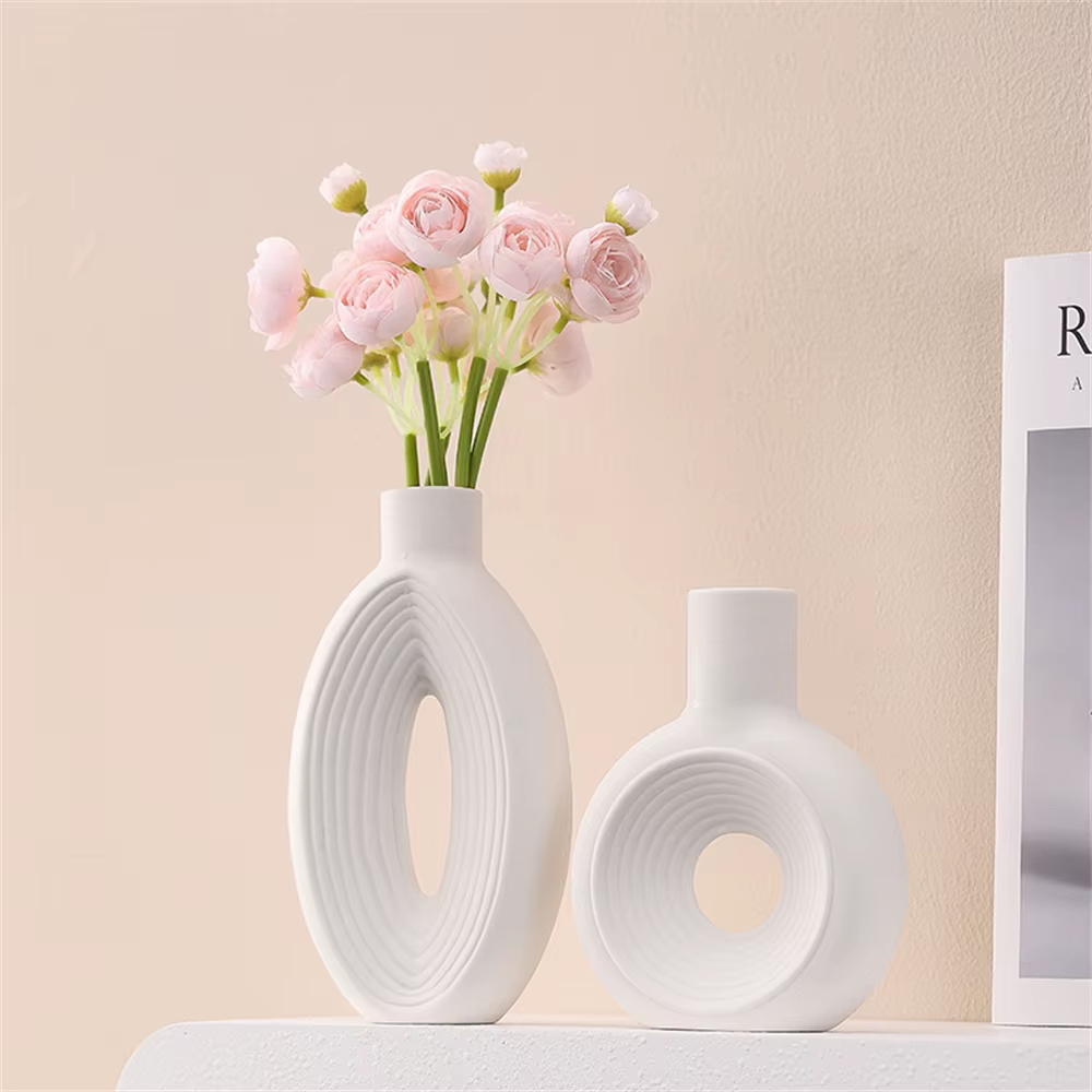 Vase ovale rond ajouré