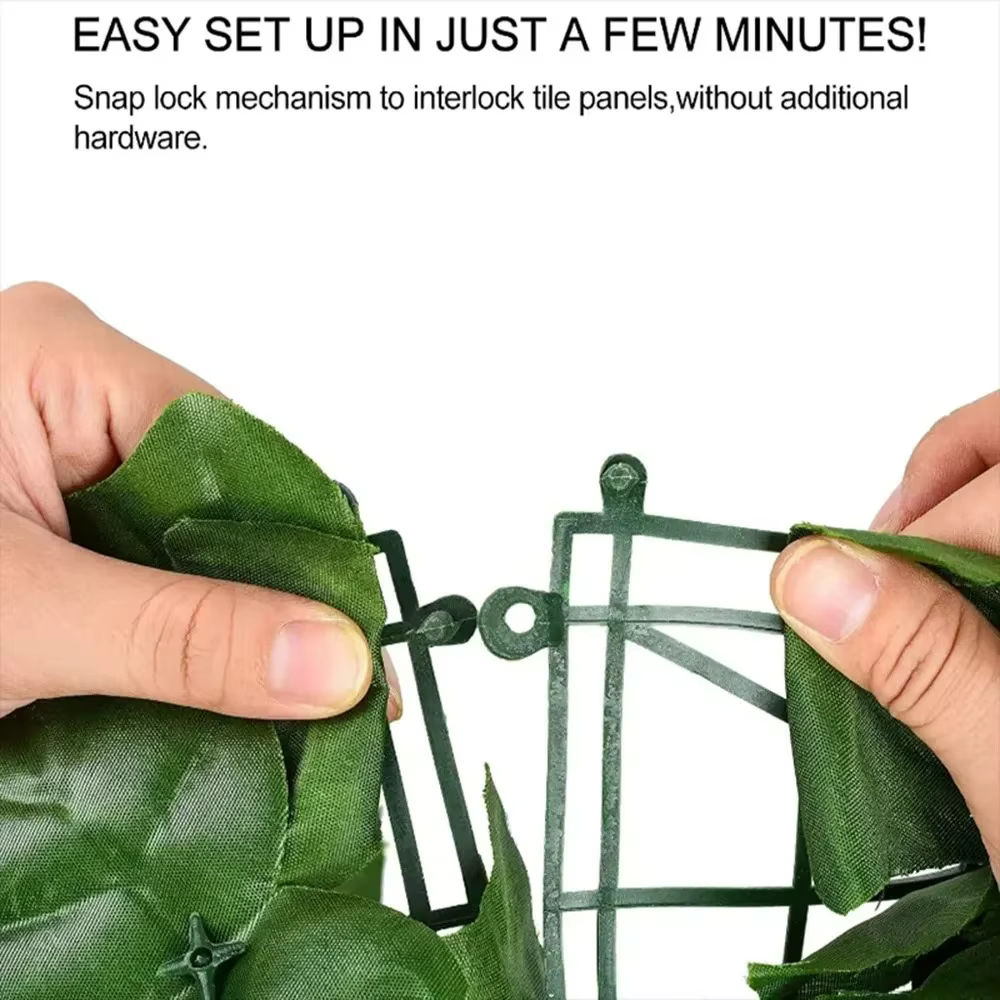 Panneaux de clôture à feuilles vertes artificielles 1M/3M