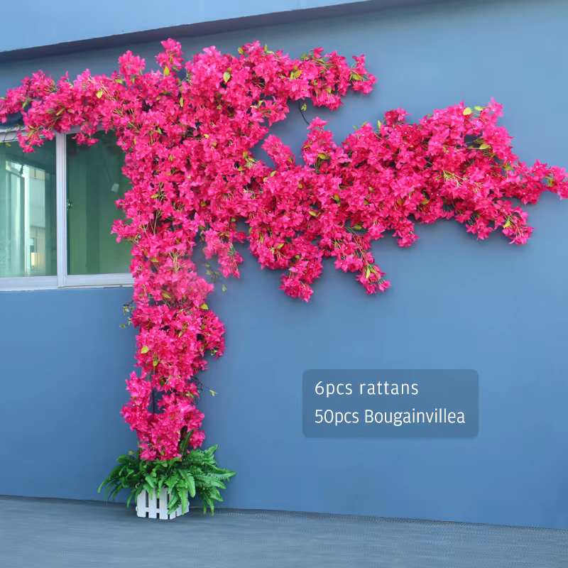 Fleur Artificielle DIY Arbre Vigne Bougainvillier Mur Floral