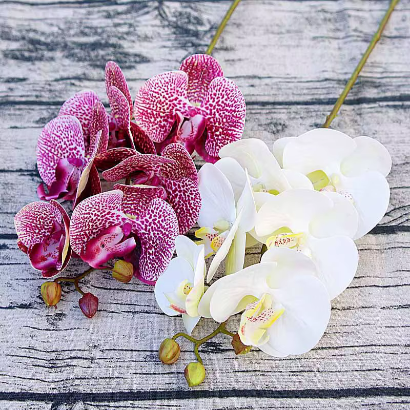 Phalaenopsis artificiel 3D petit orchidée papillon 6 têtes fausse fleur maison draperie mur décoration de mariage Festival bricolage couronne