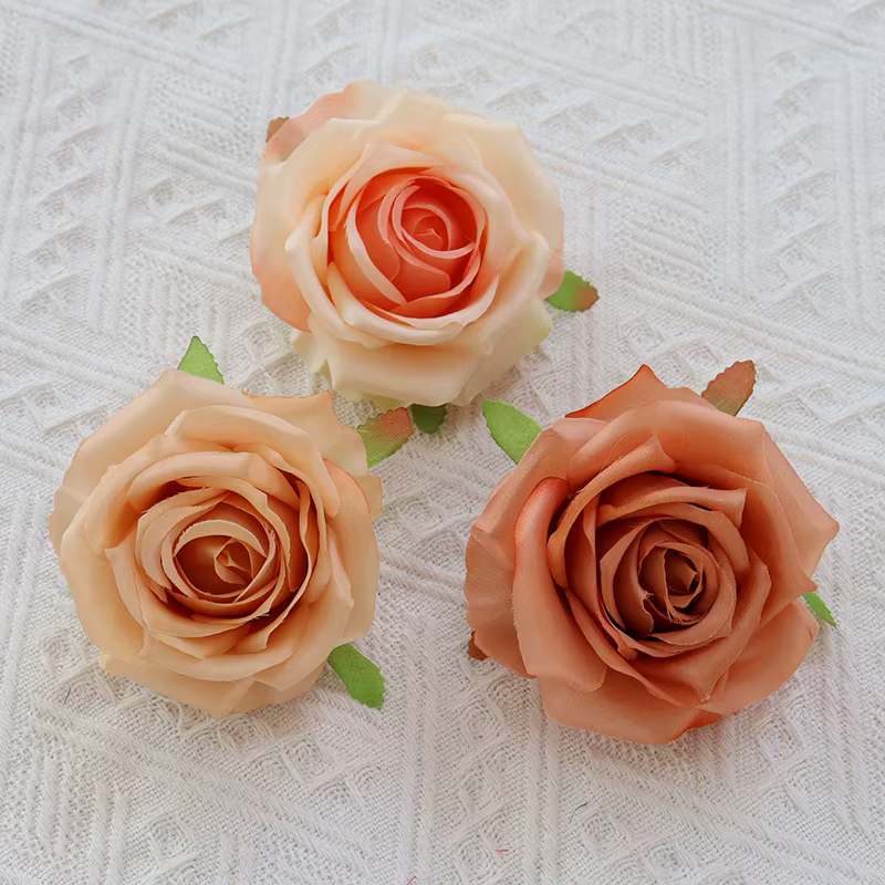 Gros Rose fleur tête 9 cm grande courolle simulée