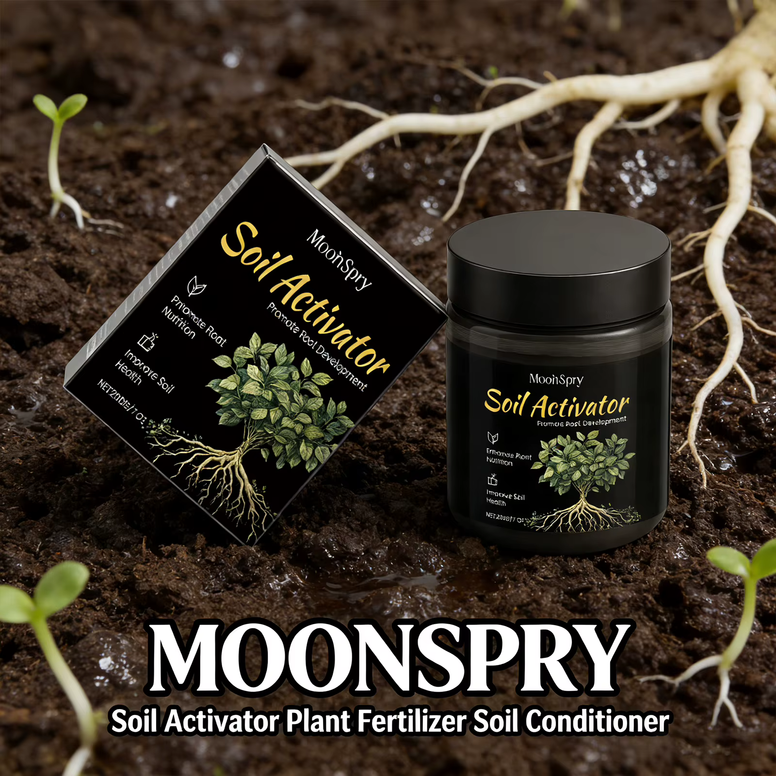 Activateur de Sol Puissant Engrais pour Jardin et Plantes Améliore la Consistance du Sol Complément Nutritionnel