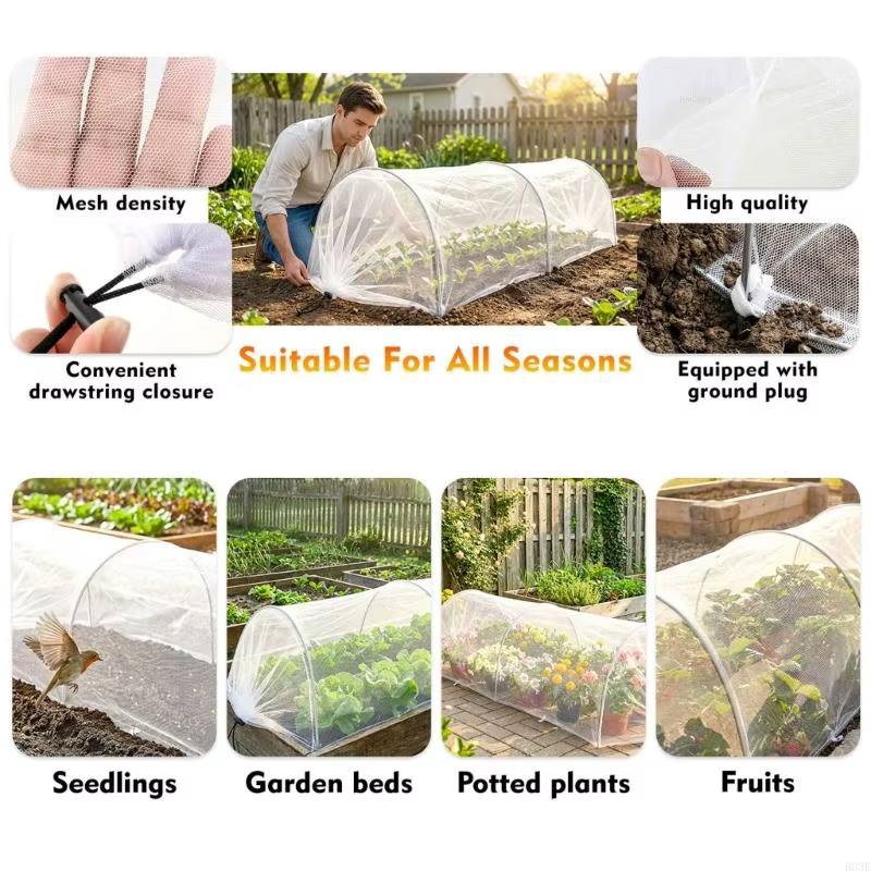 Couverture végétale en Polyester respirant avec cadre extensible pour potagers fleurs B03E
