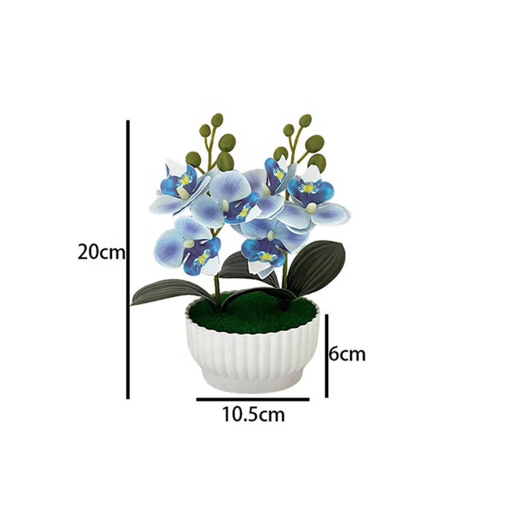 Deux ensembles de trois fleurs simulées