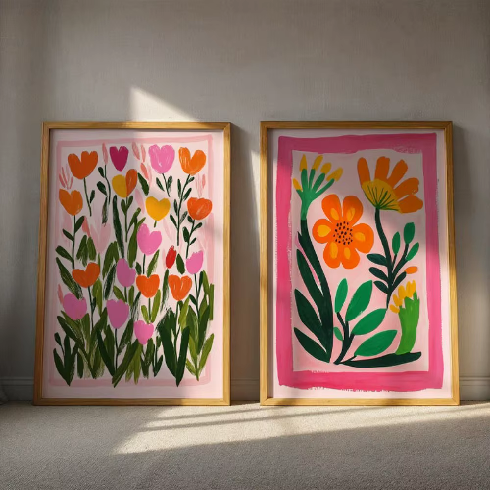 1/2 pièces Bouquet de fleurs sauvages abstrait botanique toile impression affiche moderne esthétique Art imprime décor à la maison mur Art affiches