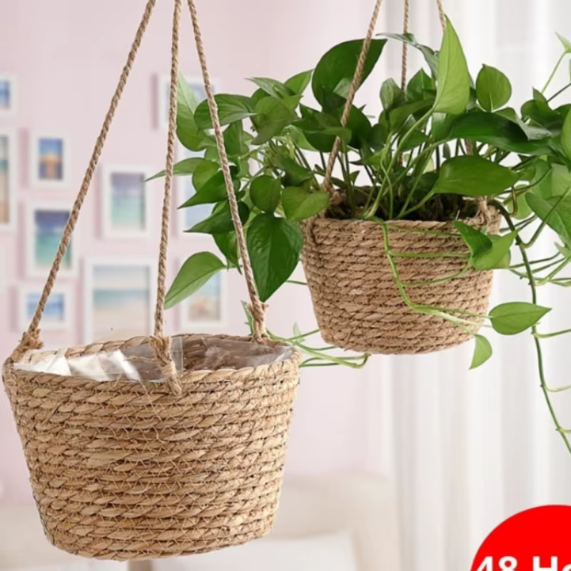 Jardinière suspendue en macramé